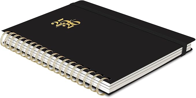 Orange Circle Studio Academic Planner 2025-2026, Amazon Exclusive, Black, Tri-Tab Planners, 17-Month Triple-Section, August 2025 to December 2026, 9.6" x 7", Weekly Monthly Planner Calendar for School or Work, Note Pages