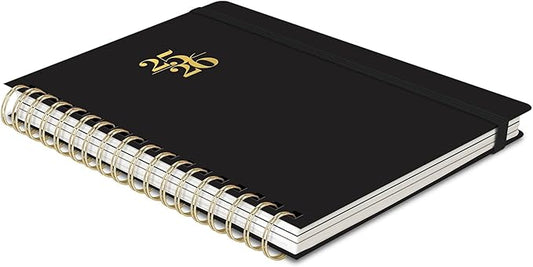 Orange Circle Studio Academic Planner 2025-2026, Amazon Exclusive, Black, Tri-Tab Planners, 17-Month Triple-Section, August 2025 to December 2026, 9.6" x 7", Weekly Monthly Planner Calendar for School or Work, Note Pages