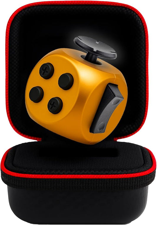 PILPOC theFube Fidget Cube, 6-Sided Stress Relief Infinity Cube for Adults & Kids, Boosts Concentration, Mindfulness Aid, Silent & Audible Modes, Includes Carry Case for Portability (Quantum Rose)