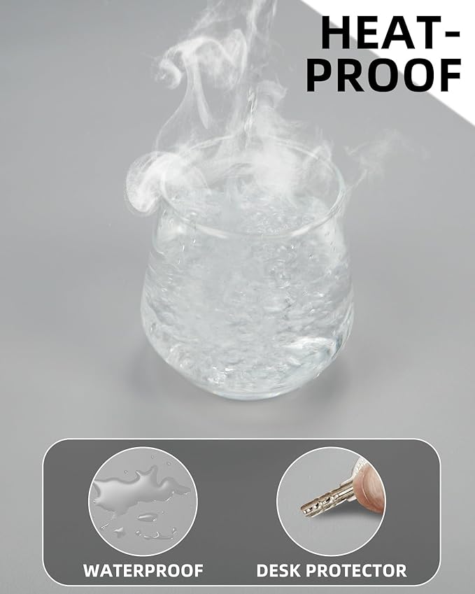 Large Desk Mat 55"x24" - Premium Non-Slip Desk Pad, Waterproof and Scratch-Resistant Office Desk Protector, Large Desk pad Workspace Mat for Home and Office(Light Grye)