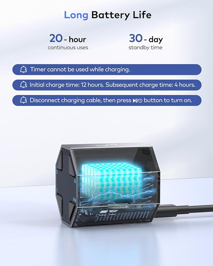 Pomodoro Timer Cube, Custom Pomodoro, Pause & Resume, Silent, Vibrate & Adjustable Sound Alert, for ADHD, Task, Work, Study, 3/5/10/15/30/45/60min & Custom Countdown,Gray