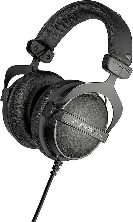 beyerdynamic DT 770 PRO 32 Ohm Over-Ear Headphones in Black. Enclosed Design, Wired for Professional Sound in The Studio and on Mobile Devices Such as Tablets and Smartphones