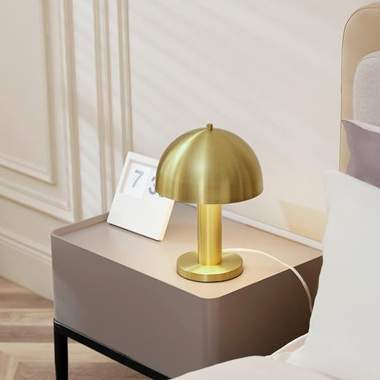GLOBE Novogratz x Electric 65856 Olivia 12" Table Lamp, Matte Brass