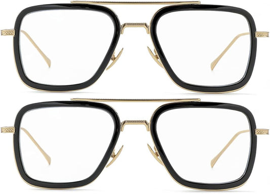 Tony Stark Style Blue Light Blocking Glasses for Men Women, Iron Man and Spider-Man Computer Gaming Glasses
