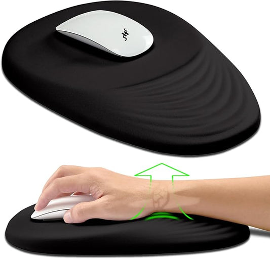Hokafenle Ergonomic Mouse Pad Wrist Support, Terraced Slope Carpal Tunnel Wrist Pad for Mouse with Unibody Memory Foam, Wrist Rest Pain Relief Mousepad (Dark Night, 11.8x7.9 in)