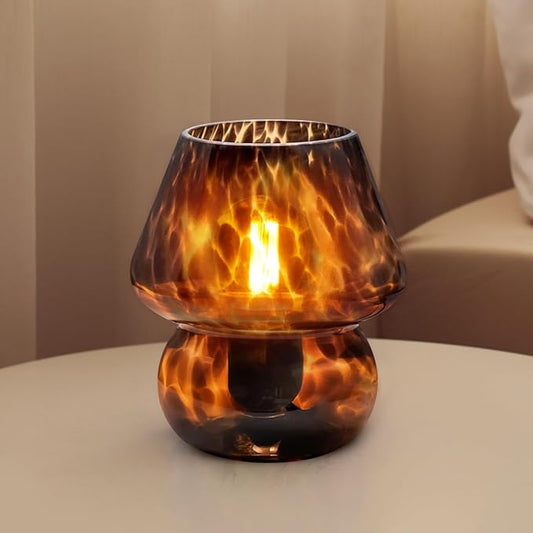 Mushroom Lamp Table Lamp for Bedroom,Small Desk Bedside Lamps for Living Room,Mushroom Decor Cute Mini Modern Mid Century Lamps for Night Stands,Aesthetic Home Living Room Decor(Black)