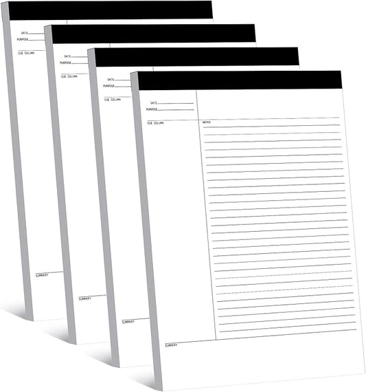 Outus 4 Pack Legal Pads 8.5" x 11.75" 50 Sheets/writing Notepad, White Note Pads Legal Ruled Writing Notepad for Home Teacher Student College Ruled Office Business
