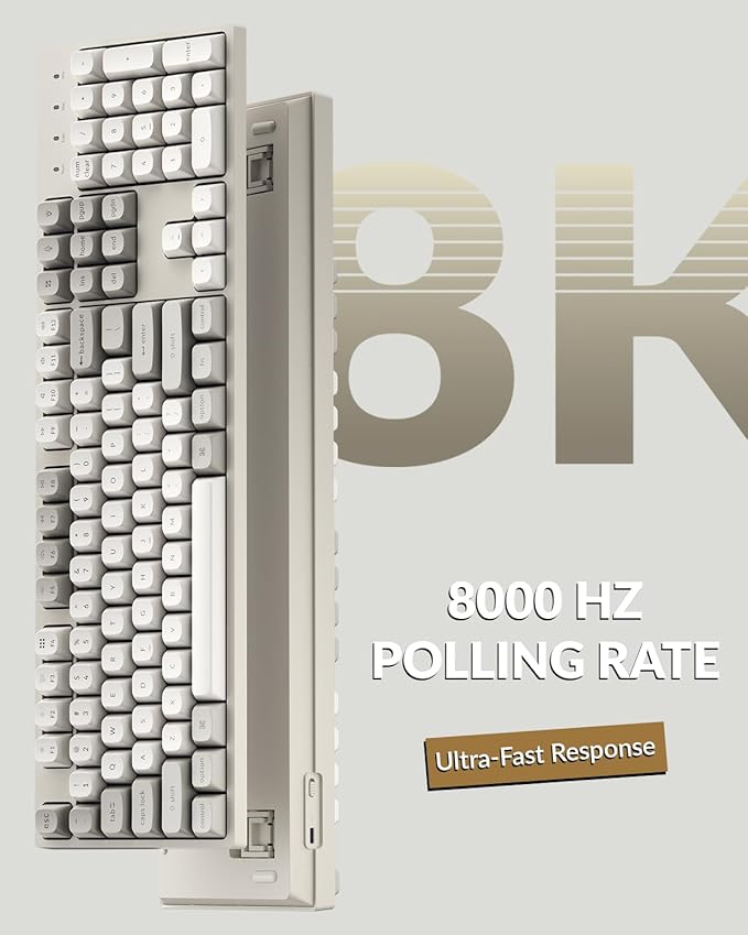 Keychron C2 Pro Wired Mechanical Keyboard with 8K Hz Polling Rate, Full Size Custom RGB Backlit Hot-Swappable, Non-Shine Through PBT Keycaps Compatible with Mac Windows Linux (Silent Red Switch)