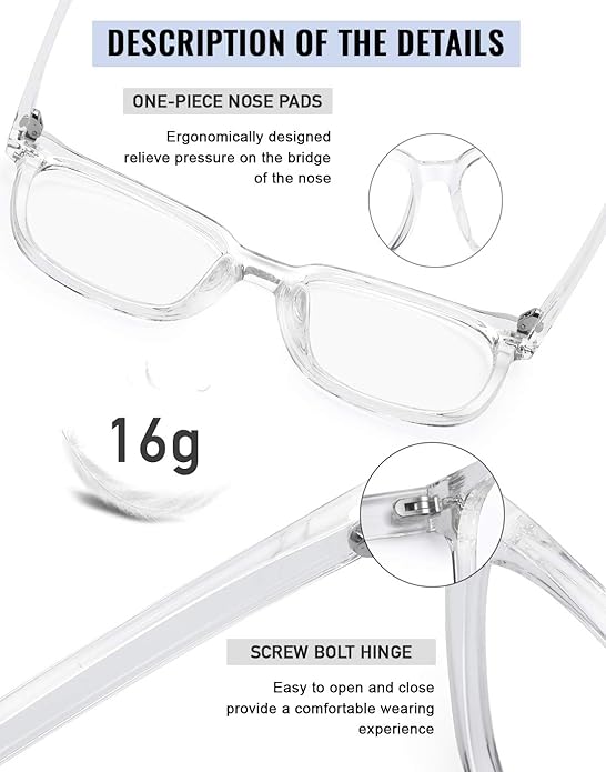 PANNER Oversized Square Blue Light Blocking Glasses for Women Men Anti Glare Reduce Eyestrain Computer Glasses