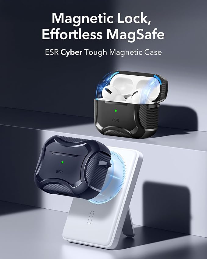ESR for AirPods Pro 2nd Generation Case, Compatible with Airpods Pro Case 2nd/1st Gen (2023/2022/2019), Compatible with MagSafe, Powerful Drop Protection, Magnetic Lid, Navy Blue
