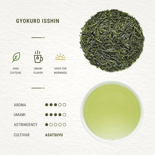 Senbird Premium Gyokuro, Japanese Shade Grown Green Tea - From Kyoto Japan - Imperial Loose Leaf Green Tea In Airtight Tea Tin (1.76oz/50g) (Ishin)