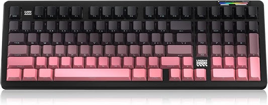 LINGBAO K98 Wireless Mechanical Gaming Keyboard, Tri-Mode BT5.0/2.4GHz/USB-C, Creamy Keyboard with Number Pad, Gasket Hot Swappable Linear Switches RGB Backlit Keyboards for Win/Mac/PC, (Black Pink)