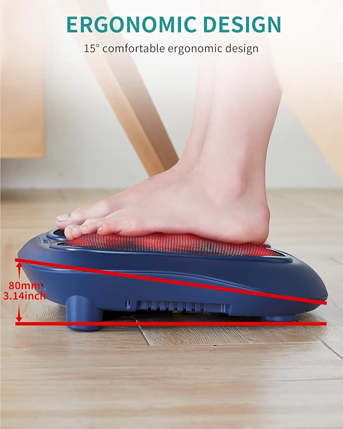 Nekteck Foot Massager with Heat, Shiatsu Foot Massager for Neuropathy, Plantar Fasciitis, Electric Heated Foot Massage Machine for Pain Relief and Circulation, Gifts for Man Woman Her Him Birthday