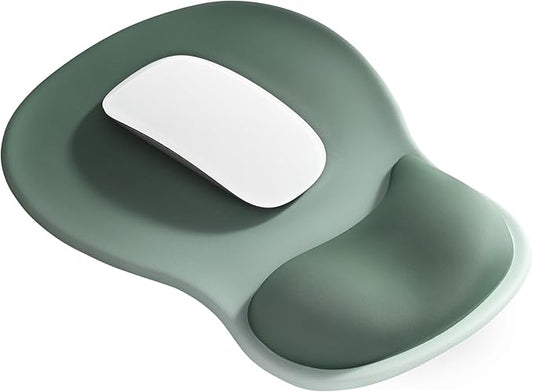 EooCoo Ergonomic Mouse Pad with Gel Wrist Rest Support Middle Concave Design, Relieve Wrist Pain Mousepad, Non-Slip Base for Laptop, Computer, Office Desk Accessories, Carpal Tunnel Syndrome