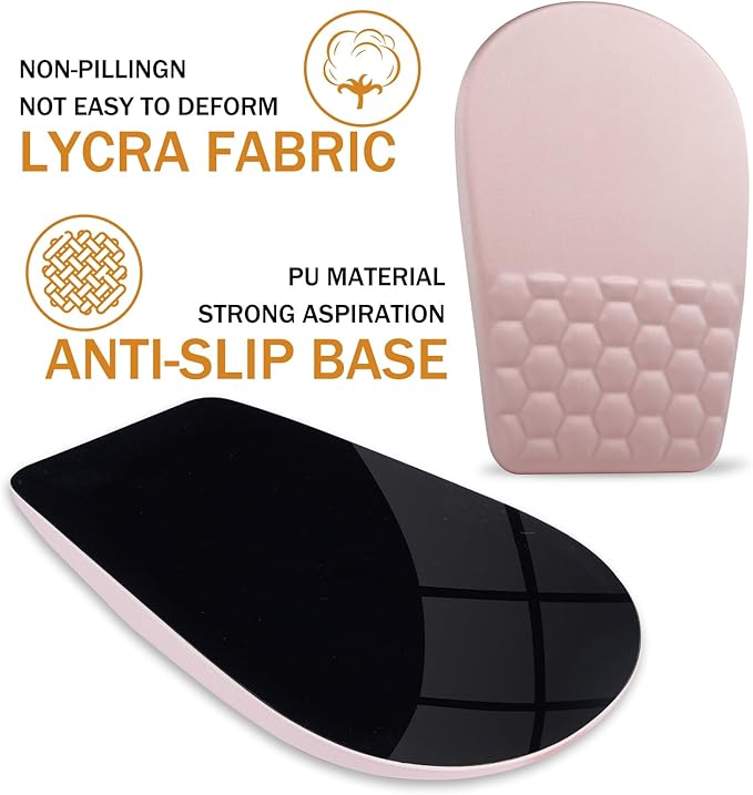 Ergonomic Mouse Pad Wrist Support,Upgrade Mousepad with Massage Design,Non-Slip PU Base Desktop Mouse Pads for Pain Relief, Computer, Office & Home,12 x 8 in（E-Pink）