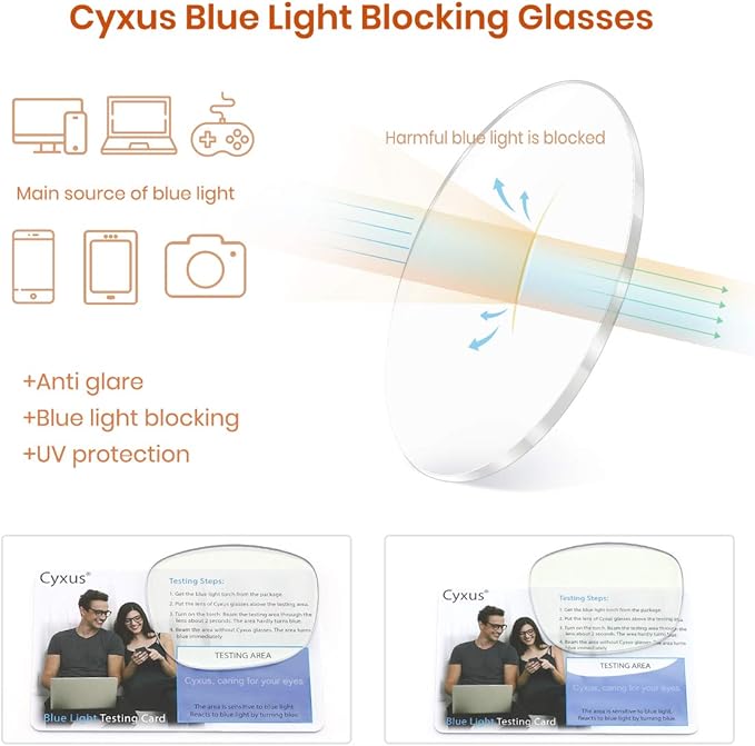 Cyxus 2023 Acetate Square Eyeglasses Frame Women Men Clear Lens Blue Light Blocking Glasses Eyewear Computer Glasses