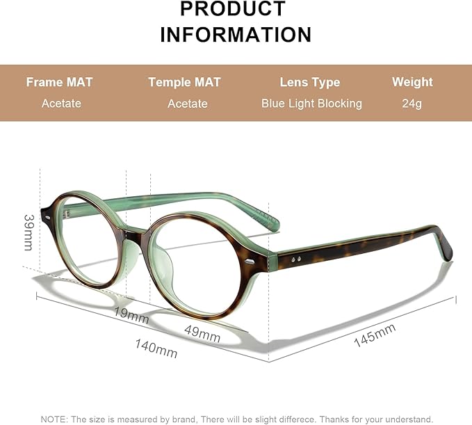 Acetate Reading Glasses for Women Men Eyeglasses Blue Light Readers for Women/Men, Computer Eye Glasses, Cheaters