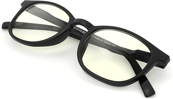 J+S Vision Blue Light Blocking Glasses for Men Women | Computer Gaming Work| Anti Strain Fatigue UV Glare | Medium-Small Fit