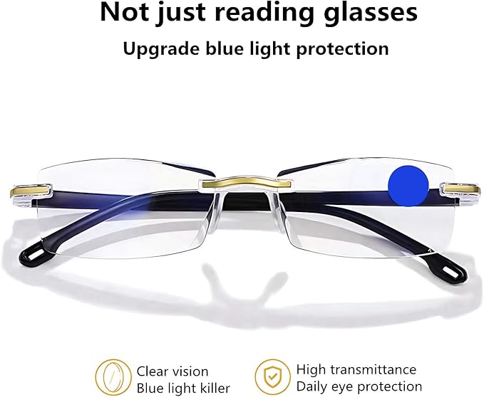 Aimery Blue Light Blocking Glasses for Men & Women,No Blue Vision Glasses - Gaming,Computer glasses Men, 99.9% Bluelight Protection & Anti Eyestrain,Auto Zoom & travel case