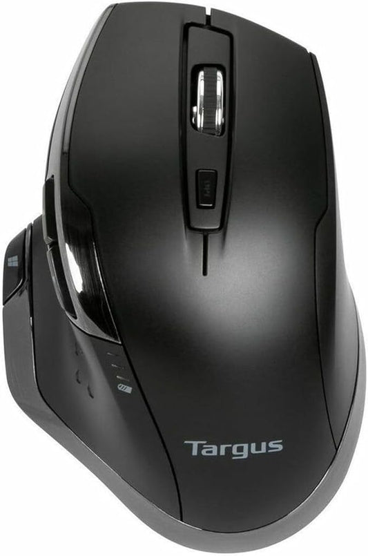 Targus Bluetrace Wireless Ergonomic Mouse, 2.4GHz Connection with USB and Laser Precision, 7 Functional Buttons, Black (AMW584GL)