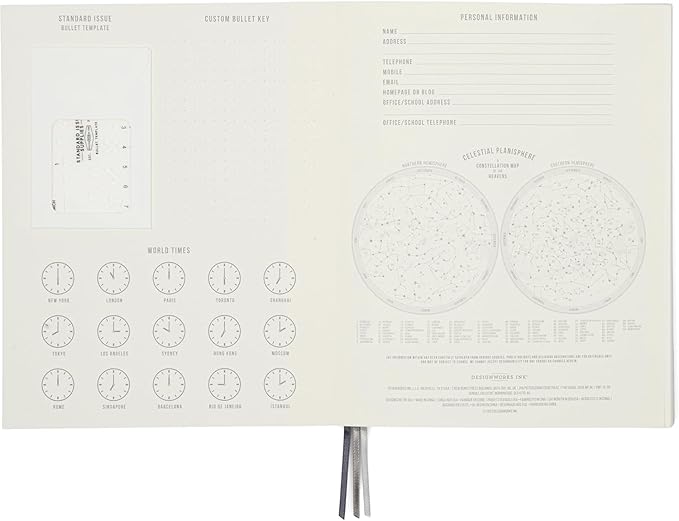 DesignWorks Ink Standard Issue Notebook No. 3 – 6.75" x 8.5" Undated Daily Planner & Writing Journal, 192 Lined Pages, Pen Holder, Small Notebook for Work & Journaling - Cobalt & Citron