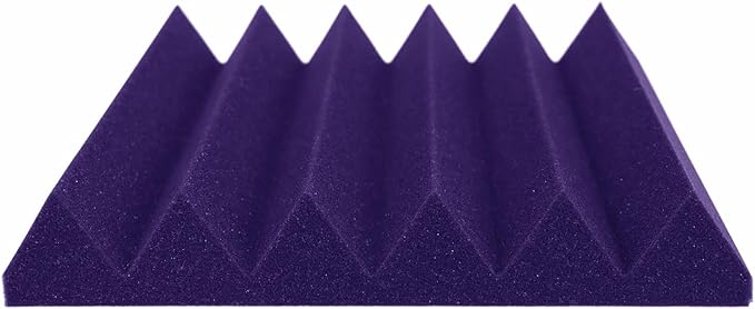 Foam Factory Inc 24 Pack Color Acoustic Foam Panel Studio Soundproofing Wedge Wall Tiles 12” X 12” X 2” (Purple)