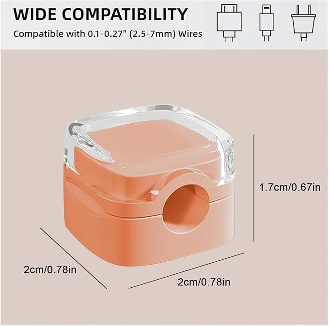 IFNOW 6 Pack Magnetic Cable Clips Cord Organizer Orange Self Adhesive Cord Holder Under Desk Cable Management for Home, Office, Car, Desk, Nightstand