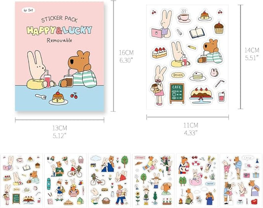 Happy&Lucky Removable Sticker 6P Set