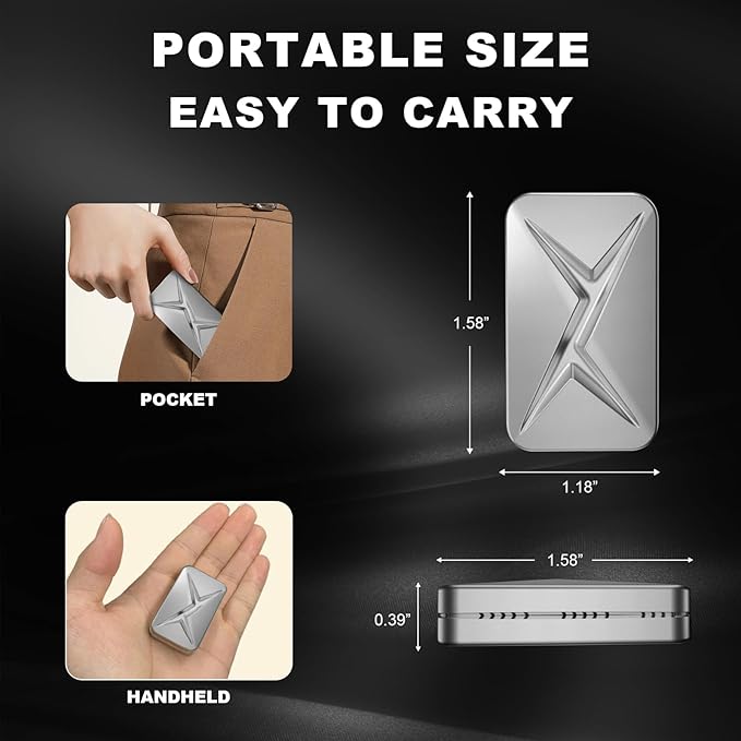 Breakthrough Fidget Slider, Trackless Fidget Slider for Fancy Play, EDC Fidget Toys Adults Sensory Toys Home Office Executive Desk Toys Gift for ADHD/ADD/Autism (Original Silver)