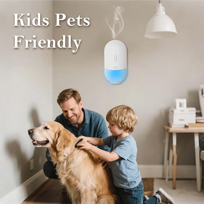 Essential Oils Diffuser Waterless Scent Diffuser, Smart APP Bluetooth Control,Wall Mounted, with Fragrance Oil, Cover Up to 500 SQ.FT for Room Home and Office, Quiet and Safe, White