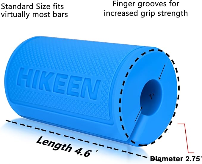 Hikeen Thick Bar Dumbbell Grips,Non Slip Hard Rubber Barbell Grips,Grips for Weight Lifting, Muscle Building-1.77", 2", 2.25" & 2.75" Outer Diameter