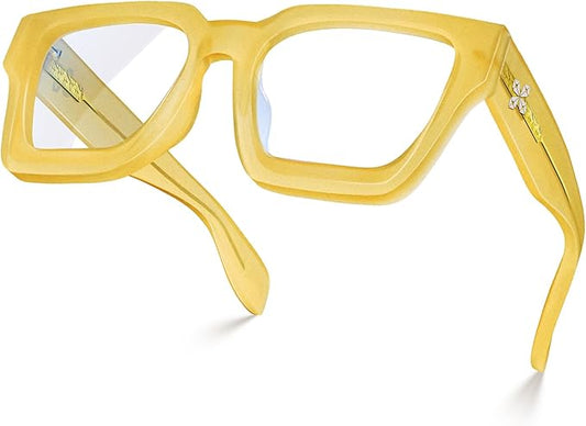 VISOONE Blue Light Blocking Glasses with TR97 Rectangle Frame and Chic Preppy Look for Women Men RIVER