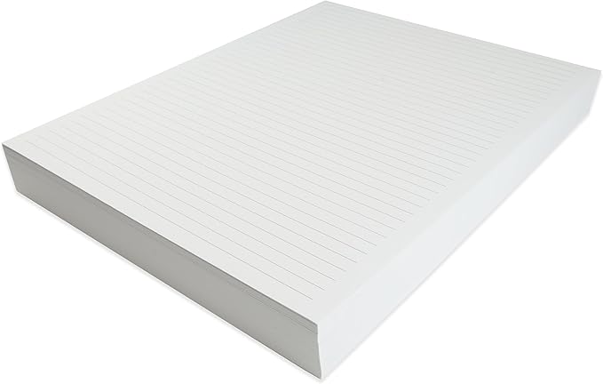 Lined Loose Leaf Paper, 160 GSM Thickness, 160 Sheets/320 Pages, Letter Size (8.5 x 11 inch), 7 mm College-Ruled Spacing, Note-Taking, Calligraphy, Binder Filling, Journaling, White, Unpunched Refill