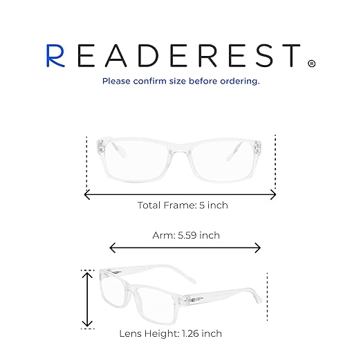 Readerest Blue Light Blocking Glasses – Computer Eyewear, UV Protection, Eye Strain & Glare Reduction, Lightweight Frame