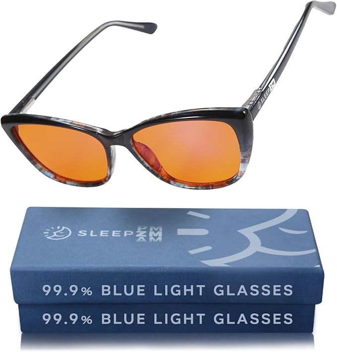 Blue Light Blocking Glasses for Women + Men - Better Sleep + Anti Eye Strain Protection - Computer Screens & Gaming
