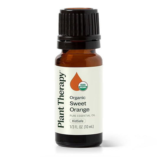 Plant Therapy Sweet Orange Organic Essential Oil 100% Pure, USDA Certified Organic, Undiluted, Natural Aromatherapy, Therapeutic Grade 10 mL (1/3 oz)
