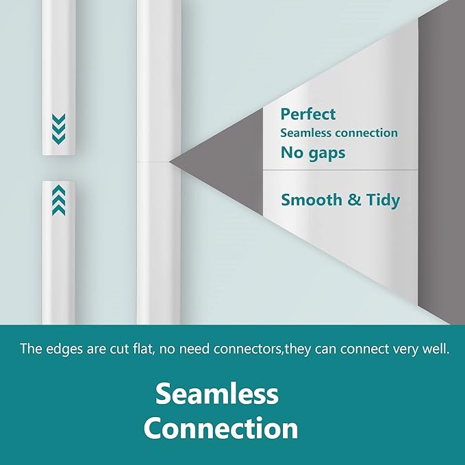 ZhiYo 102in Cord Covers for Wires on Wall, Cable Hider for 1-2 Cords, Self-Adhesive TV Cord Hider for Wall Mounted tv, Wire Cover Concealer, White Cable Management Raceway, 6X L17in W0.7in H0.4in