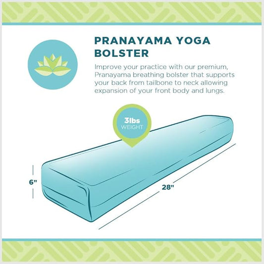 Bean Products Yoga Bolster - Made in The USA with Eco Friendly Materials - Studio Grade Pranayama Support Cushion That Elevates Your Practice & Lasts Longer - Natural Cotton, Hemp or Vinyl