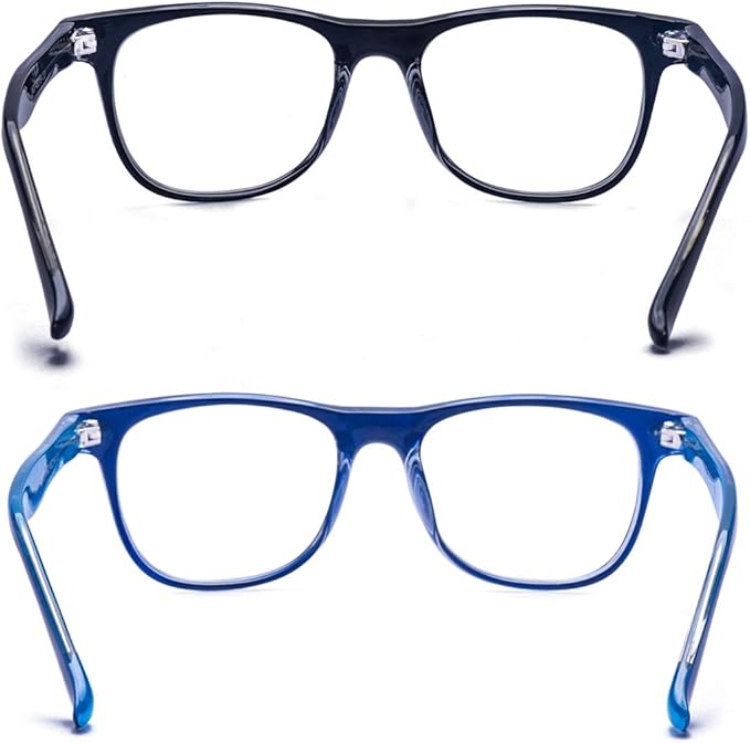 ALWAYSUV Blue Light Glasses For Kids Computer Gaming Blocking Glasses Anti-Radiation UV 400 Protection Eyewear 3-12 Age (Black+Blue)