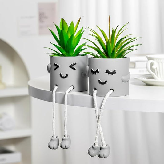 Lifelike Artificial Succulent Plants with Creative Pots, Realistic Faux Greenery for Home, Office, Bathroom, Bedroom, Kitchen, and Desk Decor, Long-Lasting Maintenance-Free DecorHome Office