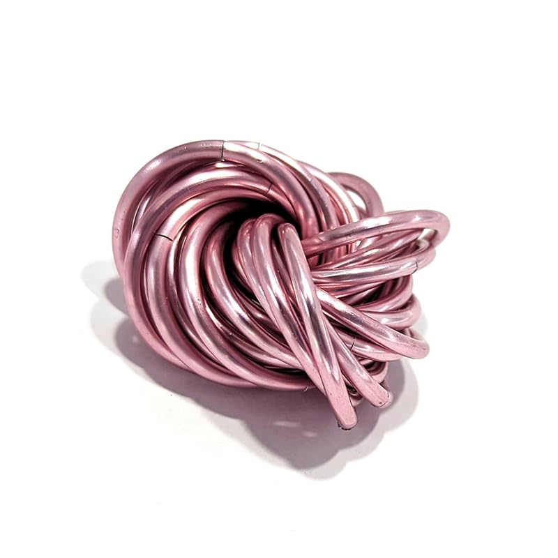 Möbii Fidget Ball (Solid Color): Quiet Mobius ADHD Anxiety Stim Stress Relief Toy Tool for Home Travel Office or Desk (Medium, Full, Pink Ice)