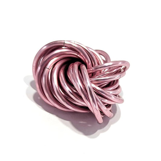 Möbii Fidget Ball (Solid Color): Quiet Mobius ADHD Anxiety Stim Stress Relief Toy Tool for Home Travel Office or Desk (Medium, Full, Pink Ice)