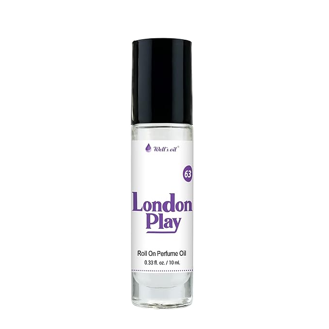Well's Oil Roll-On Perfume Oil (London Play) | Woody & Fruity Floral Notes | Long-Lasting | Paraben-Free | 0.33 Fl Oz / 10 ml