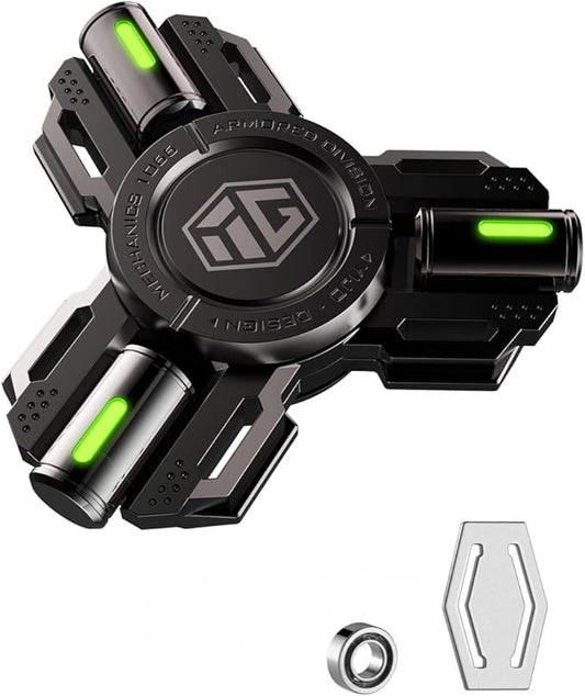 Fidget Spinners, Fidget Spinner Gifts for Adults and Kids, Stress Anxiety ADHD Relief Figets Toy, Metal Finger Hand Spinner Toys with Luminous Light, Spinner Absorb Solar Light Then Release in Dark