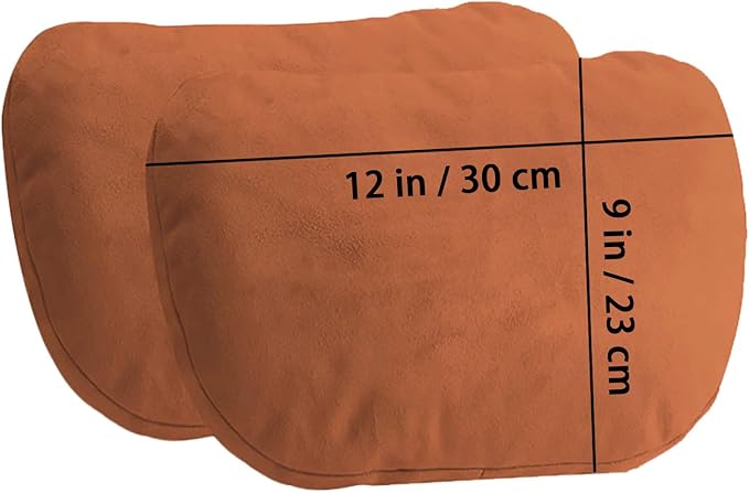 2PCS Car Pillow for Car Neck Pillow for Driving Seat Lumbar Support Soft Cushion with Extra Filling Accessories Back Support for Travel Nap and Trips Sleeping(Brown, Head)
