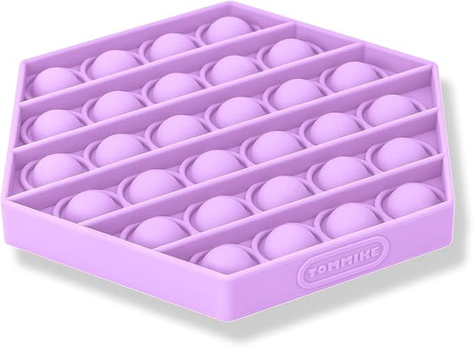 TOMMIKE Hexagon Push Pop Fidget Toy Bubble Sensory for Anxiety & Stress Relief Special Needs Autism Learning Office School Game Crafts Kids Adults (Pastel Lilac)