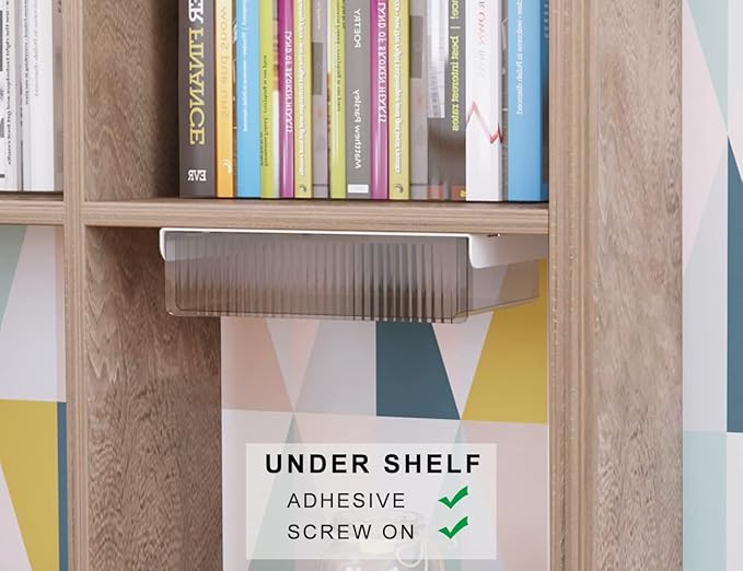 Under Desk Drawers for Organization, Pull Slide out Drawer Underneath Table With Lip, Attachable Under Shelf Pencil Drawer, Clear Light Black