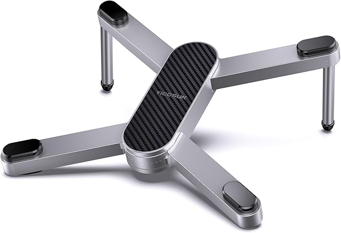 New Concept Laptop Stand - Adjustable Ergonomic Aluminum Riser for MacBook Pro/Air up to 15.6” - Foldable & Portable Computer Stand for Desk, Students, Office, Travel, Gaming - Silver