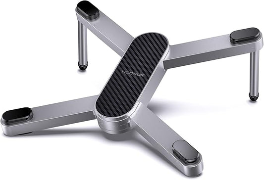 New Concept Laptop Stand - Adjustable Ergonomic Aluminum Riser for MacBook Pro/Air up to 15.6” - Foldable & Portable Computer Stand for Desk, Students, Office, Travel, Gaming - Silver