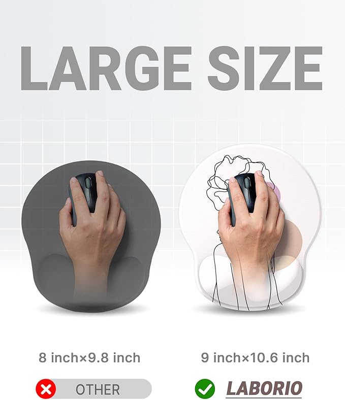Ergonomic Mouse Pad Wrist Support, Comfortable Mouse Pad Wrist Rest, Relieve Wrist Pain Gel Mouse pad, Non-Slip Rubber Base Mousepad for Laptop, Computer(Abstract Woman)